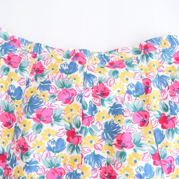 Vintage Multi Colour Floral A-Line Midi Skirt  with Pockets - Picture 9 of 13